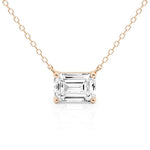 Solitaire Emerald Cut Moissanite Necklace