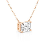 Solitaire Emerald Cut Moissanite Necklace