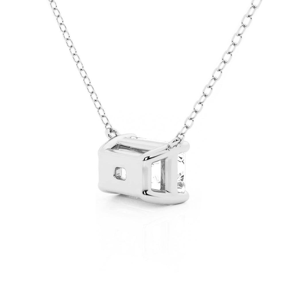 Solitaire Emerald Cut Moissanite Necklace