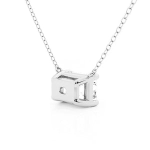 Solitaire Emerald Cut Moissanite Necklace