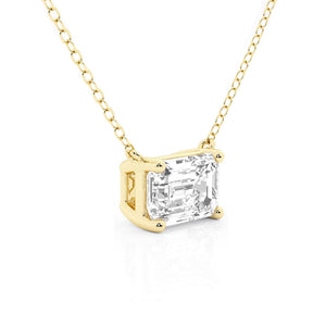 Solitaire Emerald Cut Moissanite Necklace