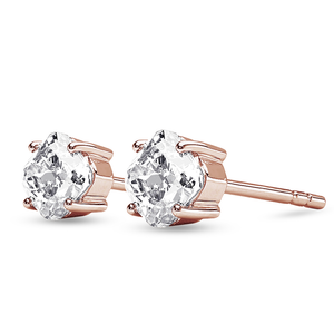 Solitaire Four Prong Cushion Cut Moissanite Earrings