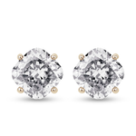 Solitaire Four Prong Cushion Cut Moissanite Earrings