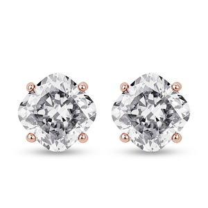 Solitaire Four Prong Cushion Cut Moissanite Earrings