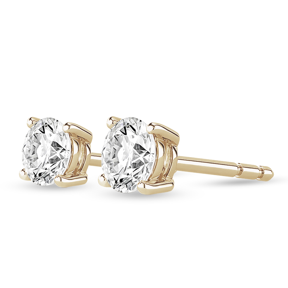 Solitaire Four Prong Round Cut Earrings