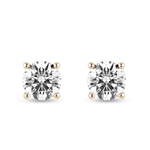 Solitaire Four Prong Round Cut Earrings