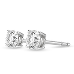 Solitaire Four Prong Round Cut Earrings