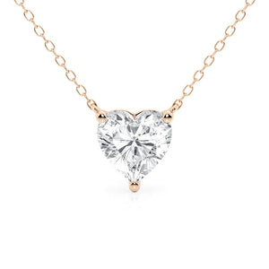 Solitaire Heart Cut Moissanite Necklace