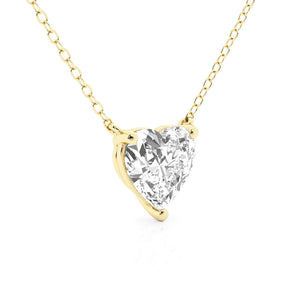 Solitaire Heart Cut Moissanite Necklace