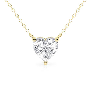 Solitaire Heart Cut Moissanite Necklace