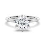 Solitaire Round Hidden Halo Moissanite Bridal Set