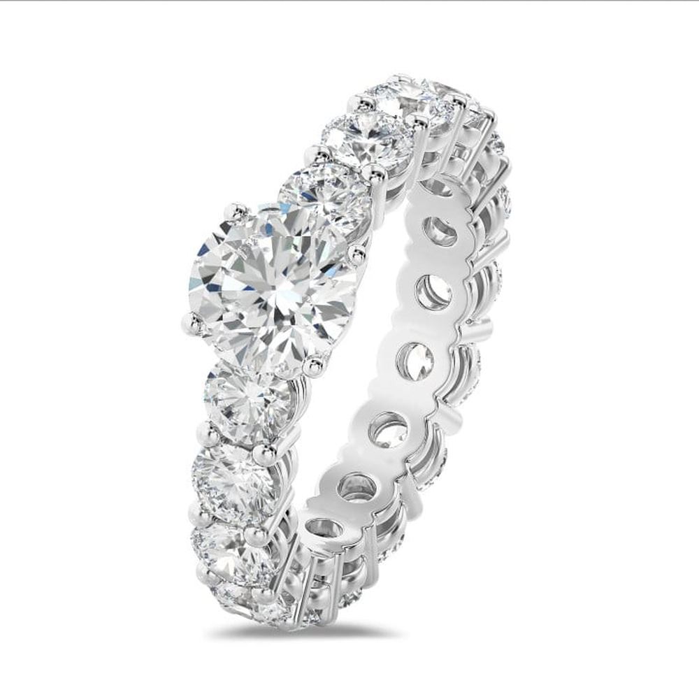 Solitaire Round Radiant Unity Moissanite Eternity Band