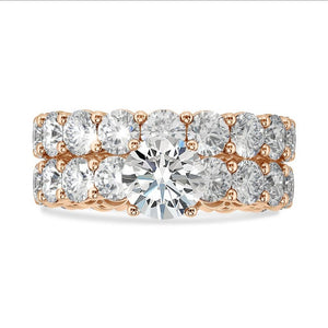 Solitaire Round Radiant Unity Moissanite Eternity Band