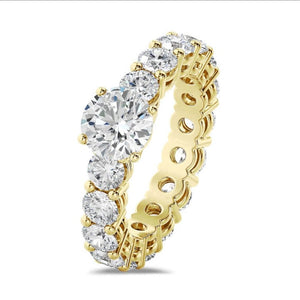 Solitaire Round Radiant Unity Moissanite Eternity Band