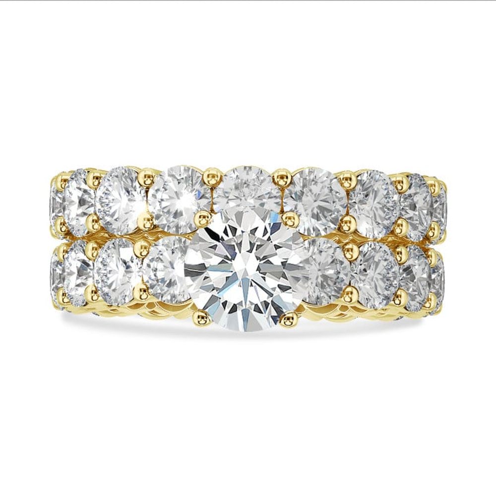 Solitaire Round Radiant Unity Moissanite Eternity Band