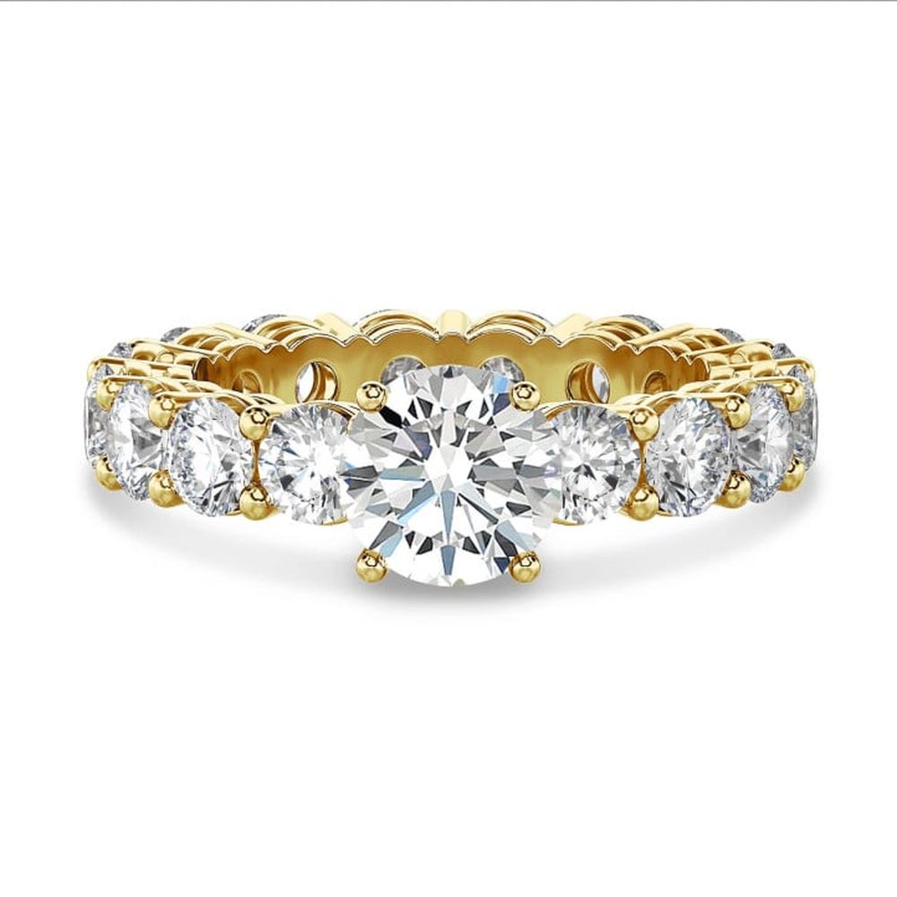 Solitaire Round Radiant Unity Moissanite Eternity Band