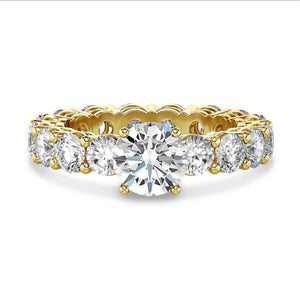 Solitaire Round Radiant Unity Moissanite Eternity Band