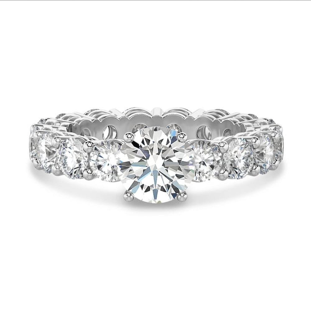 Solitaire Round Radiant Unity Moissanite Eternity Band