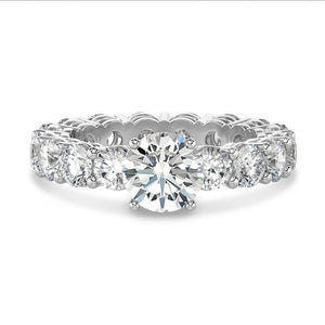 Solitaire Round Radiant Unity Moissanite Eternity Band