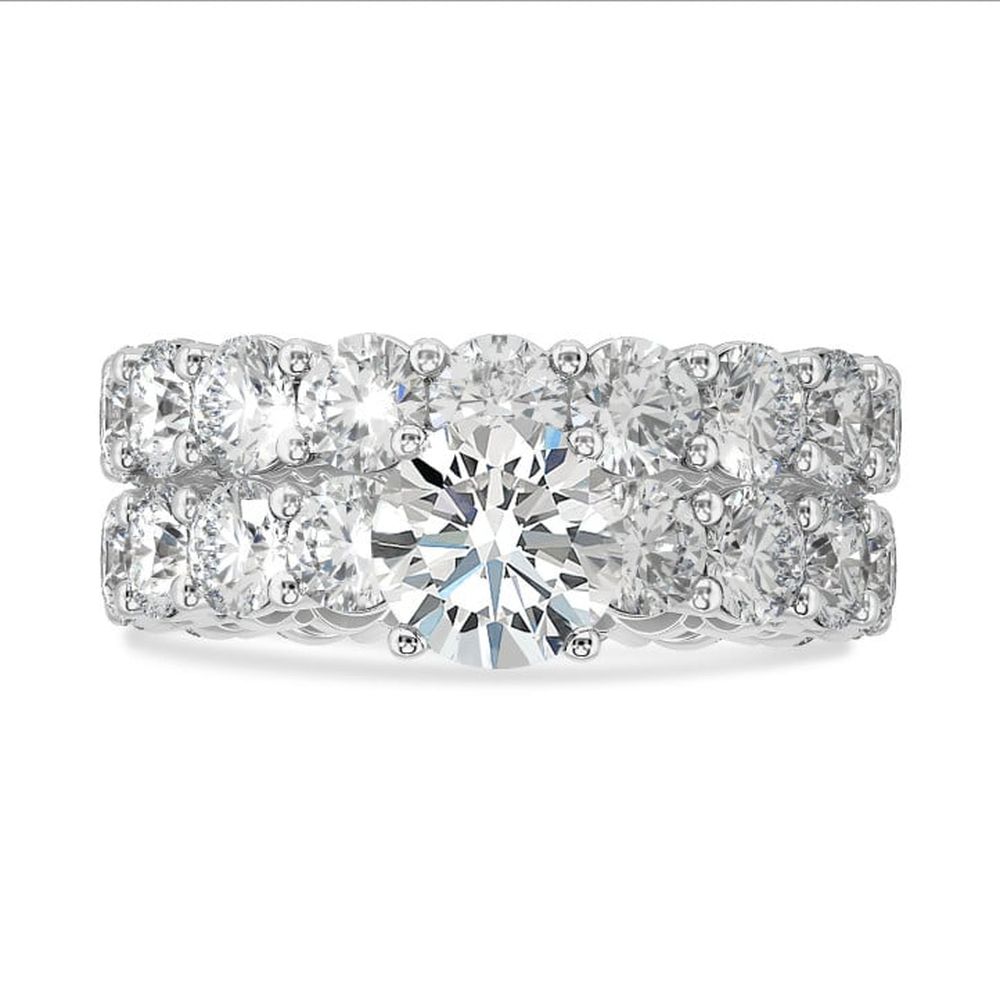 Solitaire Round Radiant Unity Moissanite Eternity Band