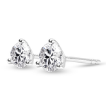 Solitaire Round Three Prong Moissanite Earrings