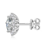 Sunflower Round Moissanite Earrings - 2.25CTW