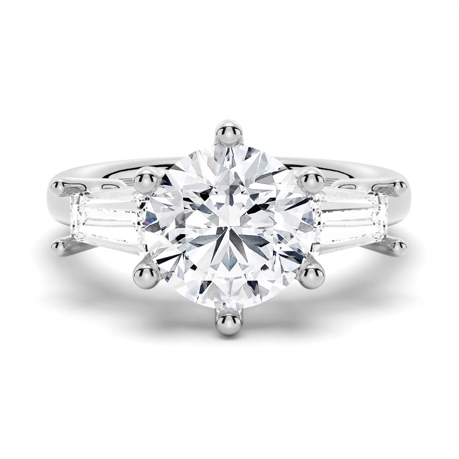 Tapered Baguette Three Stone Engagement Ring