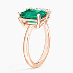 Toi Et Moi Pear and Emerald Gemstone Ring