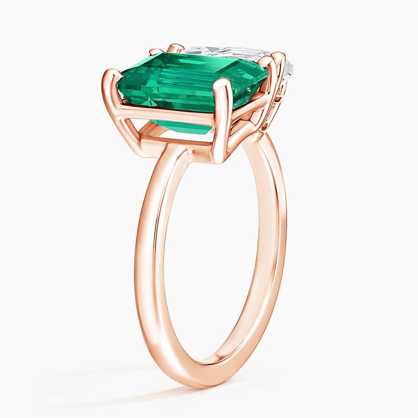 Toi Et Moi Pear and Emerald Gemstone Ring