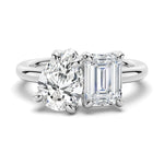 Toi et Moi Emerald Cut & Pear Cut Engagement Ring