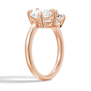 Toi et Moi Emerald Cut & Pear Cut Engagement Ring