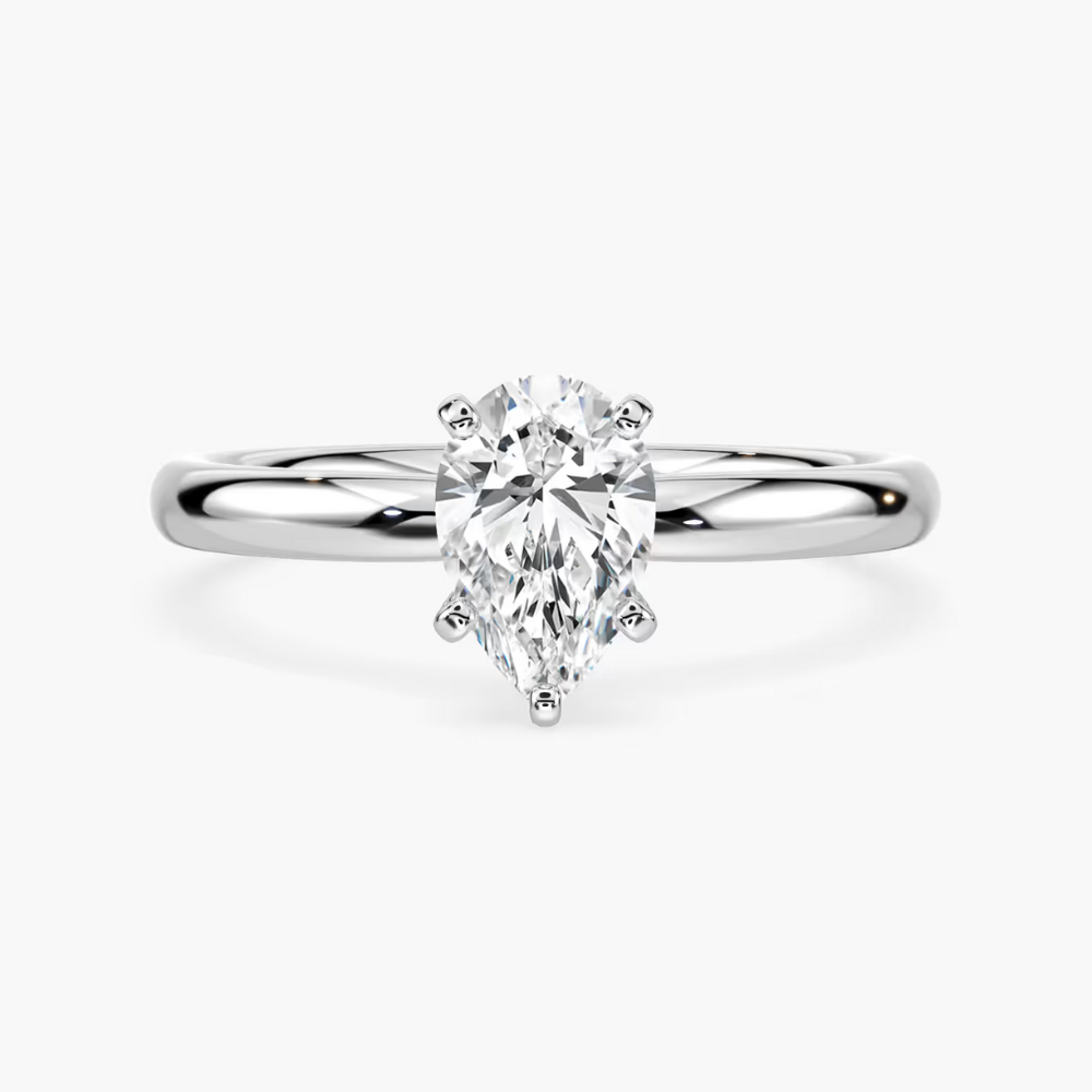 Traditional Solitaire Moissanite Engagement Ring