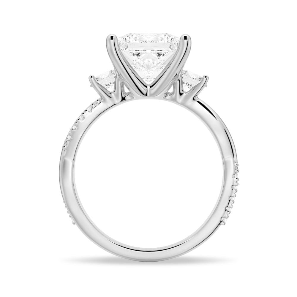 Twist Vine Princess Shaped Moissanite Bridal Set