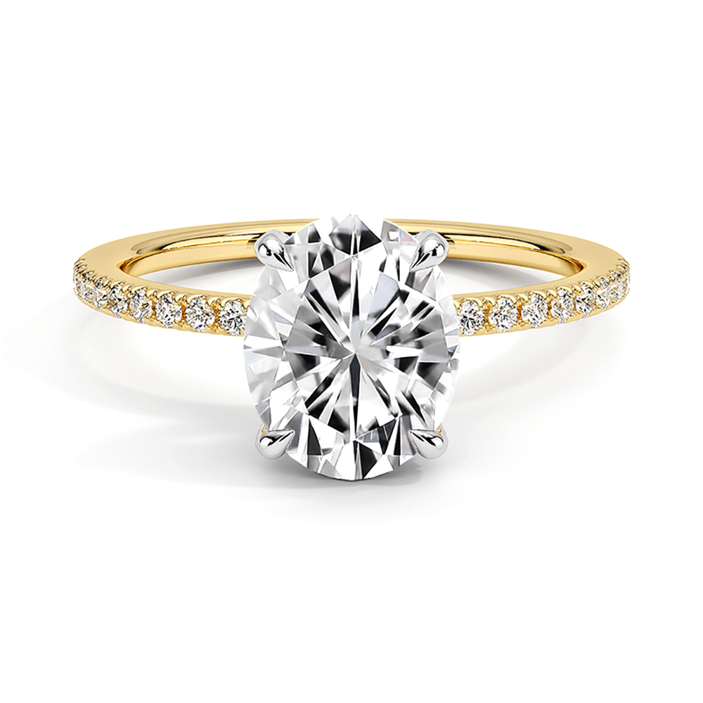 Two-Tone Oval Cut Four Prong Engagement Ring