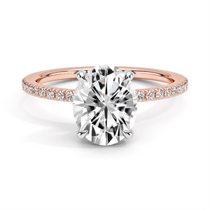 Two-Tone Oval Cut Four Prong Engagement Ring