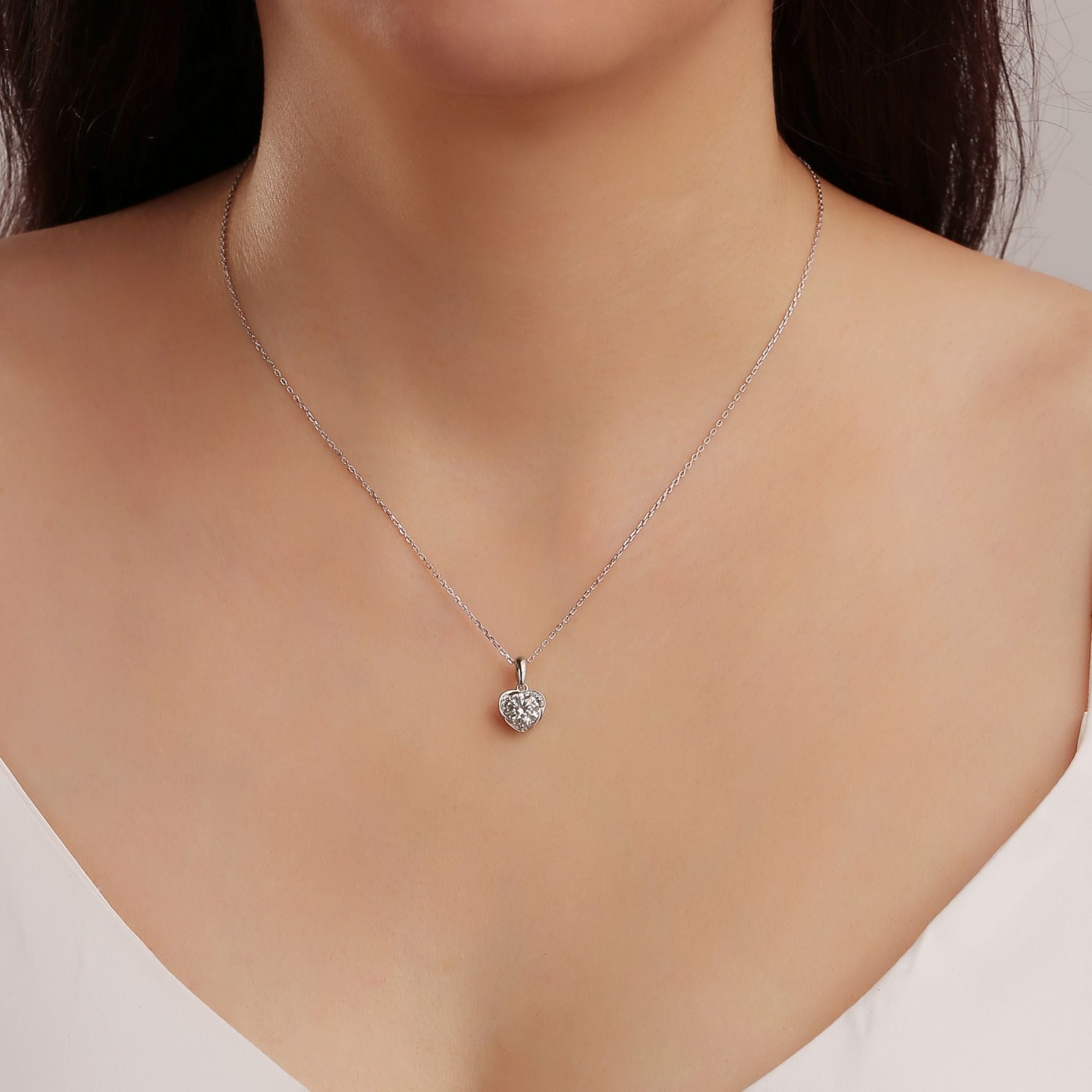 Unique Heart Love Moissanite Necklace