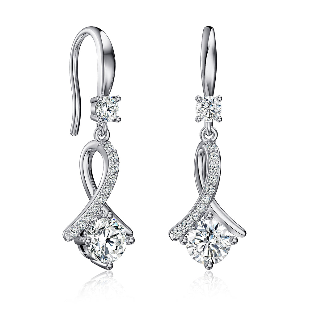 Unique Moissanite Infinity Earrings - 1.36CTW