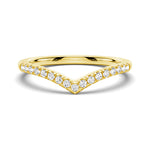 V Shaped Pave Set Moissanite Wedding Band