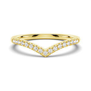 V Shaped Pave Set Moissanite Wedding Band