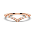 V Shaped Pave Set Moissanite Wedding Band