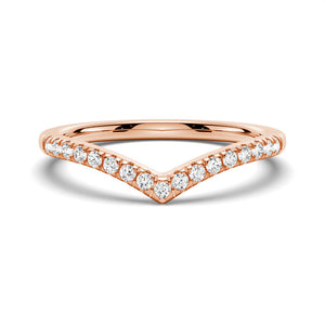 V Shaped Pave Set Moissanite Wedding Band