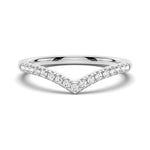 V Shaped Pave Set Moissanite Wedding Band