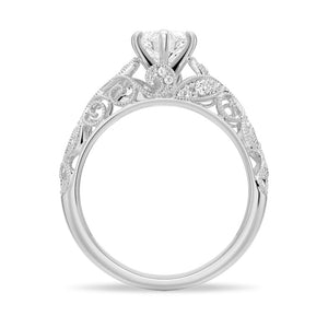 Vintage Heart Shaped Moissanite Engagement Ring