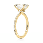 Accented Emerald Cut Lab Grown Diamond Engagement Ring With Hidden Halo - TAYLOR KOM_10K Rose Gold