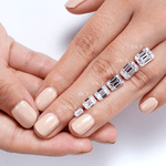 Accented Emerald Cut Lab Grown Diamond Engagement Ring With Hidden Halo - TAYLOR KOM_10K Rose Gold