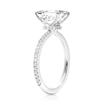 Accented Emerald Cut Lab Grown Diamond Engagement Ring With Hidden Halo - TAYLOR KOM_10K Rose Gold