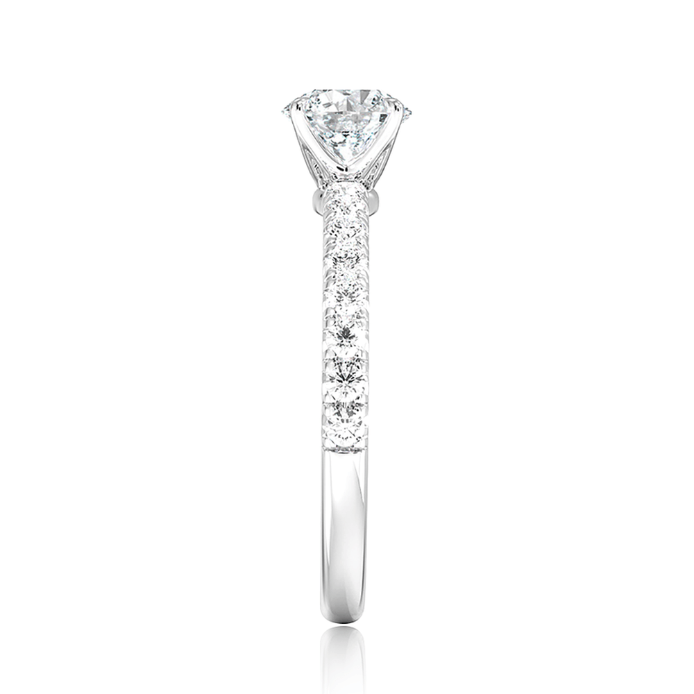 Accented Princess Cut Lab Grown Diamond Engagement Ring - TAYLOR KOM_10K Rose Gold