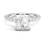 Accented Princess Cut Lab Grown Diamond Engagement Ring - TAYLOR KOM_10K White Gold