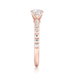 Accented Princess Cut Lab Grown Diamond Engagement Ring - TAYLOR KOM_10K Rose Gold