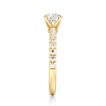 Accented Princess Cut Lab Grown Diamond Engagement Ring - TAYLOR KOM_10K Rose Gold